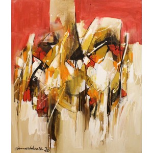 Mashkoor Raza, 30 x 36 Inch, Oil on Canvas, Abstract Painting, AC-MR-390